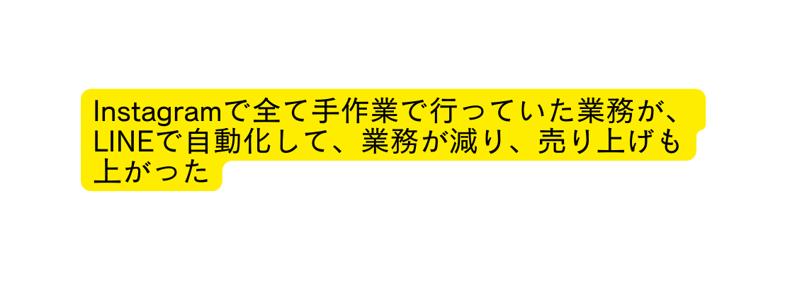 Instagramで全て手作業で行っていた業務が LINEで自動化して 業務が減り 売り上げも上がった