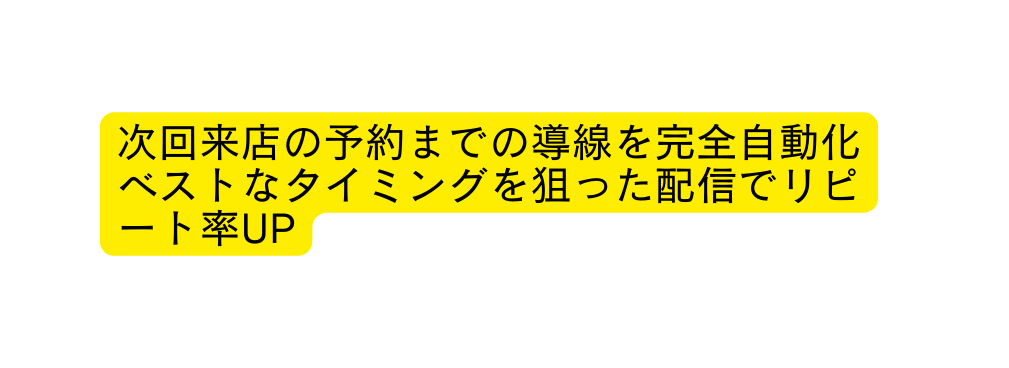 次回来店の予約までの導線を完全自動化 ベストなタイミングを狙った配信でリピート率UP